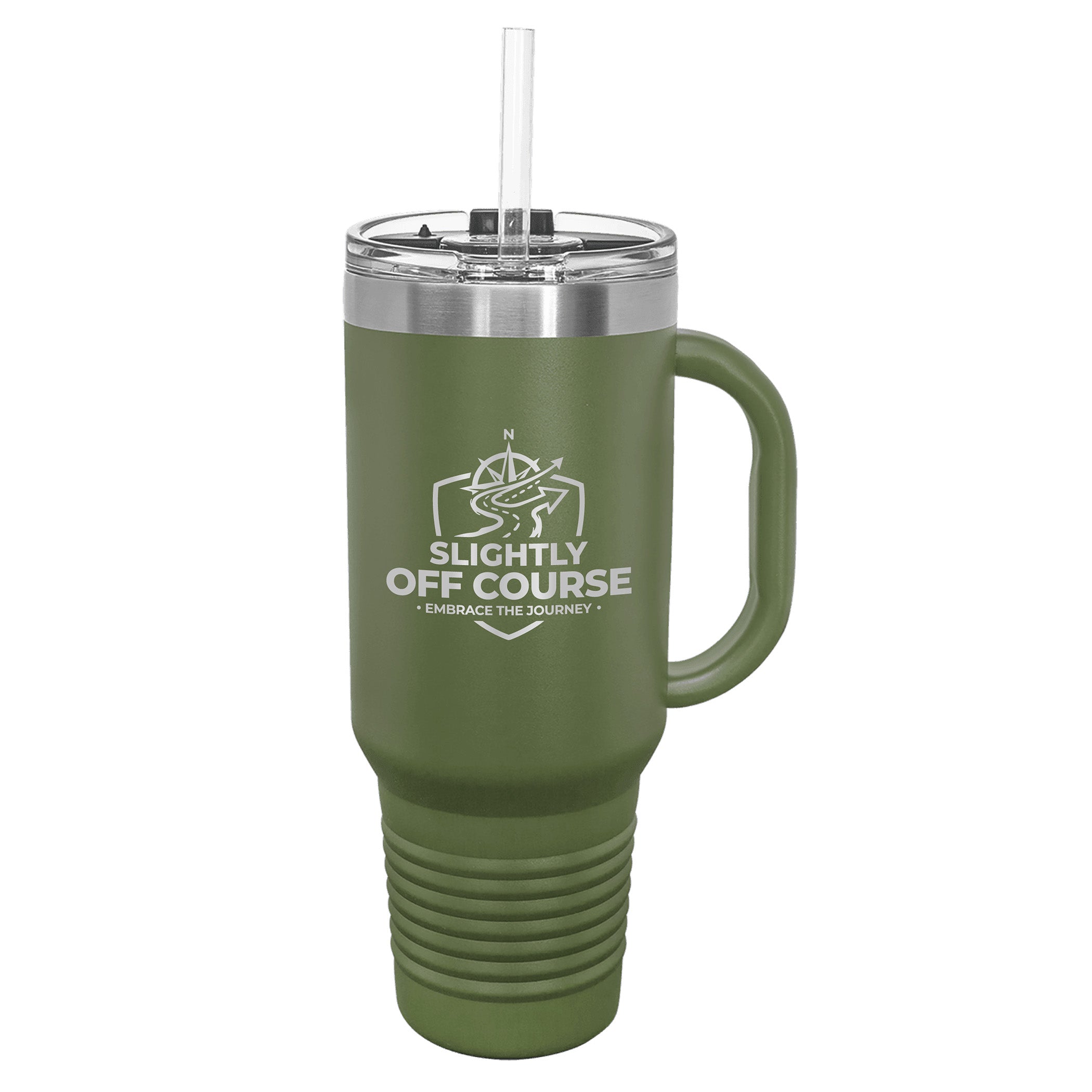 Slightly Off Course - 40 oz. Travel Mug with Snap Lid & Straw